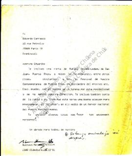Gustavo Becerra sobre invitación al Festival de Música Contemporánea de Puerto Rico