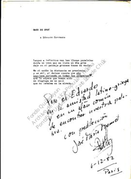 poesía de José María Memet dedicada a Eduardo Carrasco