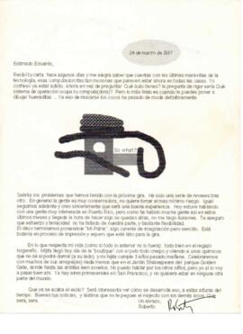 Comentarios de Roberto a Eduardo Carrasco sobre tecnología y edición de disco Mi Patria