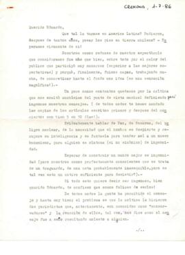 Comentarios de Grupo Cordigliera a Quilapayún sobre su primer espectáculo masivo