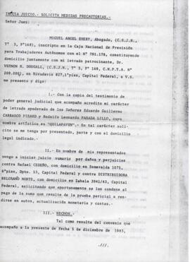 Solicitud de medidas precautorias por piratería de casete “Cantata Santa María de Iquique”