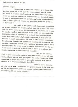 Agradecimiento de César Isella a Eduardo Carrasco por recomendarlo en un festival de escritores