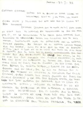 Agradecimiento de Leonidas Banderas Vio a Eduardo Carrasco por gestiones realizadas en Francia
