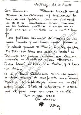 Patricio Wang contando sobre el término de la partitura del “Galileo”
