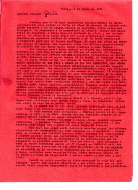Informaciones de Eduardo Carrasco a Ricardo García sobre la vida en Francia