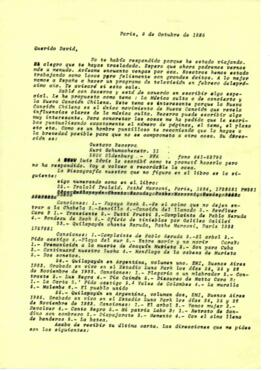 Información de Eduardo Carrasco a David Valjalo sobre discografía de Quilapayún