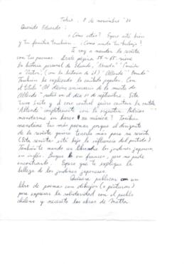 Comentarios de Satoko a Eduardo Carrasco sobre publicación de poemas