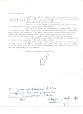 Solicitud de Jorge Barros a Eduardo Carrasco de fotografías para la publicación del libro sobre R...