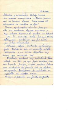 Solicitud de material discográfico de Grupo Valparaíso a Quilapayún