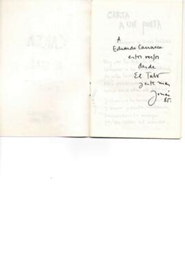 Libro de poemas de Jonás a Eduardo Carrasco