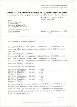 Programación de Instituto por la Cooperación Internacional para la gira de Quilapayún en Austria