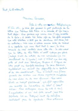 Solicitud de Beatrice Le Goff a Eduardo Carrasco y Luis Advis