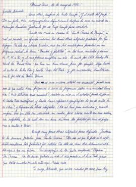 Solicitud de Sibila Camps a Eduardo Carrasco de material discográfico para difundir en Argentina