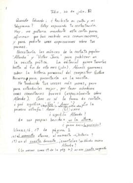Comentarios y preguntas de Satoko Tamura sobre la traducción de algunos poemas al Japonés