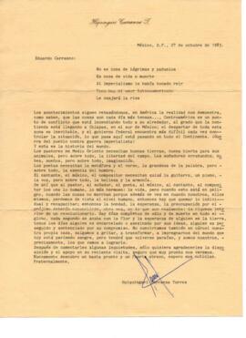 Comentarios de Huiquingari Carranza a Eduardo Carrasco sobre situación política-social de México