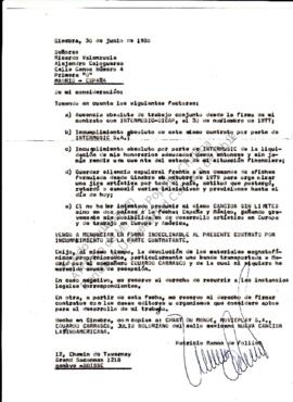 Asuntos contractuales entre INTERMUSIC-DICAP y Patricio Manns