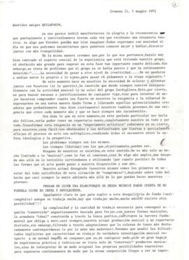 Comentarios de Grupo Cordigliera a Quilapayún sobre su creatividad musical