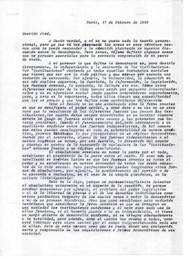 Comentarios de Eduardo Carrasco a José sobre sistemas políticos y realidad histórica