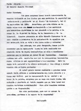 Carta abierta de Quilapayún al General Augusto Pinochet