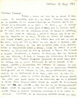 Agradecimiento de Leonidas Banderas Vio a Eduardo Carrasco por gestiones realizadas en Francia