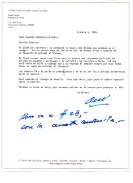 Comentarios de David Valjalo sobre artículo a publicar en Revista Literatura Chilena