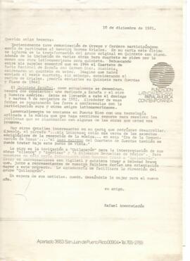 Solicitud de Rafael Aponte Ledée a Gustavo Becerra de partituras