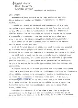 Comentarios de Ana María Foxley a Eduardo Carrasco sobre situación política de Chile