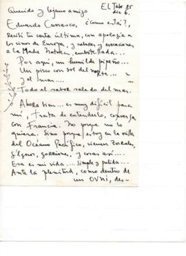 Comentarios de Jonás a Eduardo Carrasco sobre poesía