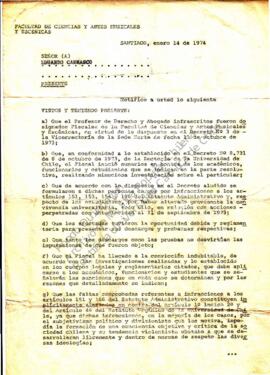 Notificación de expulsión de la Universidad para Eduardo Carrasco