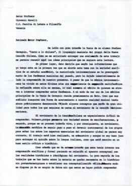Evaluación de Eduardo Carrasco a Tesis de Stefano Gavagnin para la Universidad de Venezia
