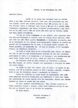 Comentarios de Eduardo Carrasco a Elena sobre gira por Grecia