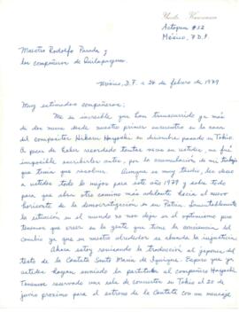 Comentarios de Yuriko Kuronuma a Rodolfo Parada sobre la traducción de la Cantata Santa María de ...