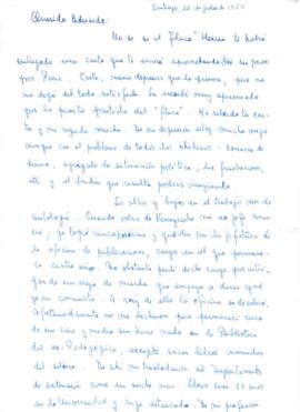 Leonidas saluda a Eduardo y le solicita algunos datos de contacto para su hijo
