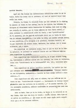 Comentarios de Stefano Gavagnin a Eduardo Carrasco sobre evaluación de su tesis