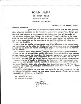 Comentarios sobre la escritura de libro sobre la vida junto a Víctor por Joan Jara